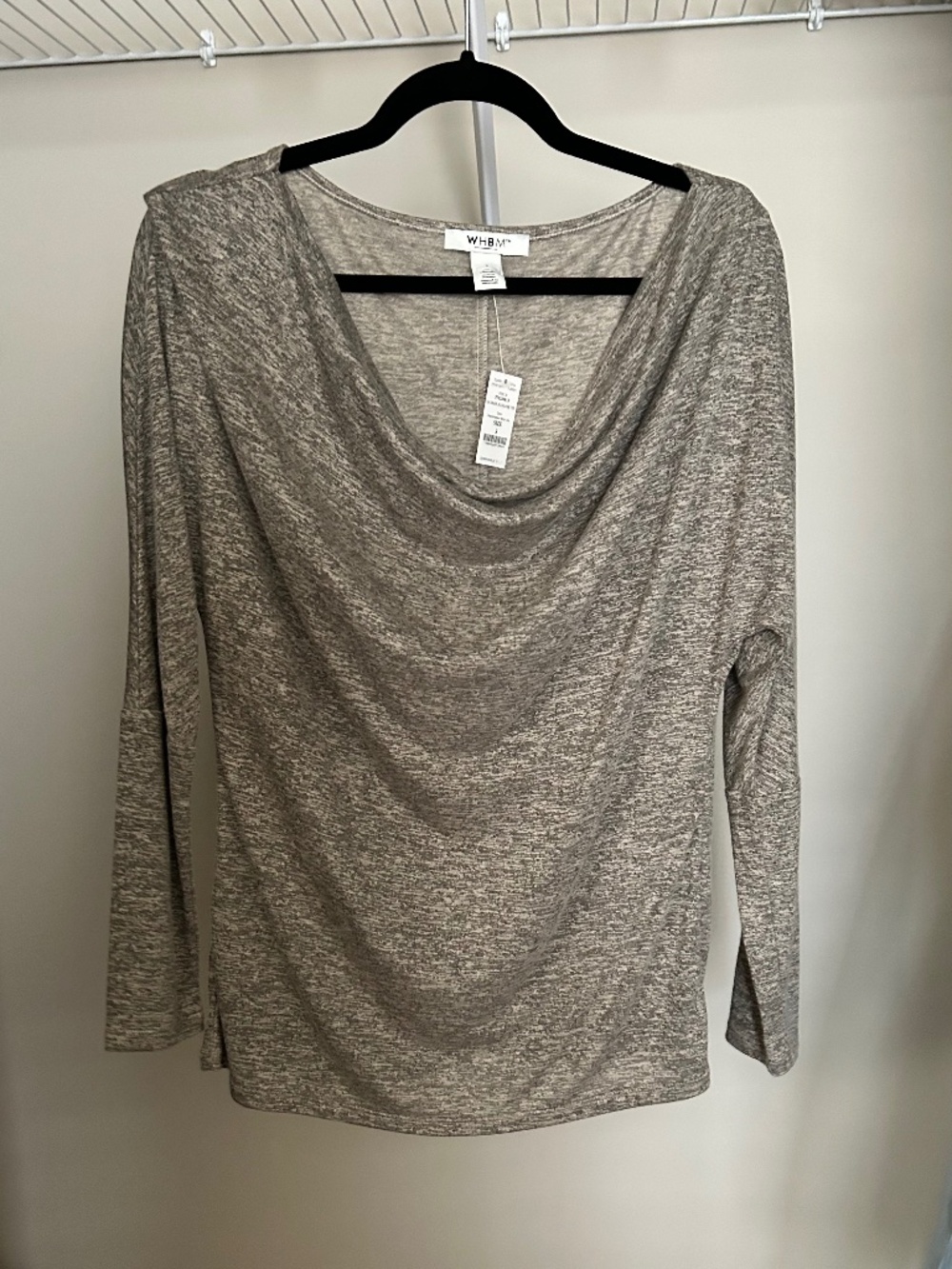 NWT WHBM Long Sleeve Drape Top